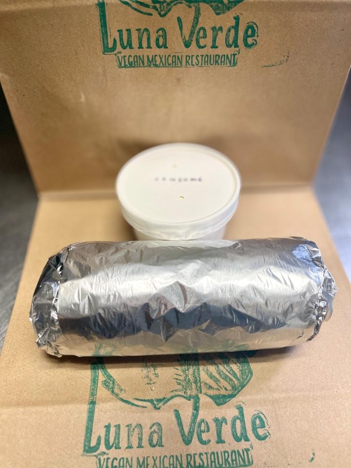 Birria Mission Style Burrito + consomé